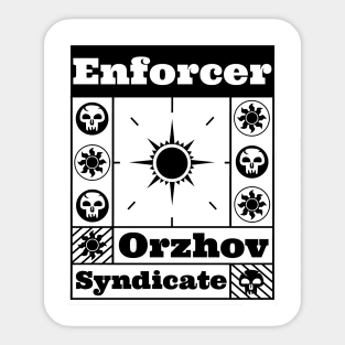 Orzhov Syndicate | Enforcer | MTG Guild Black on White Design Sticker